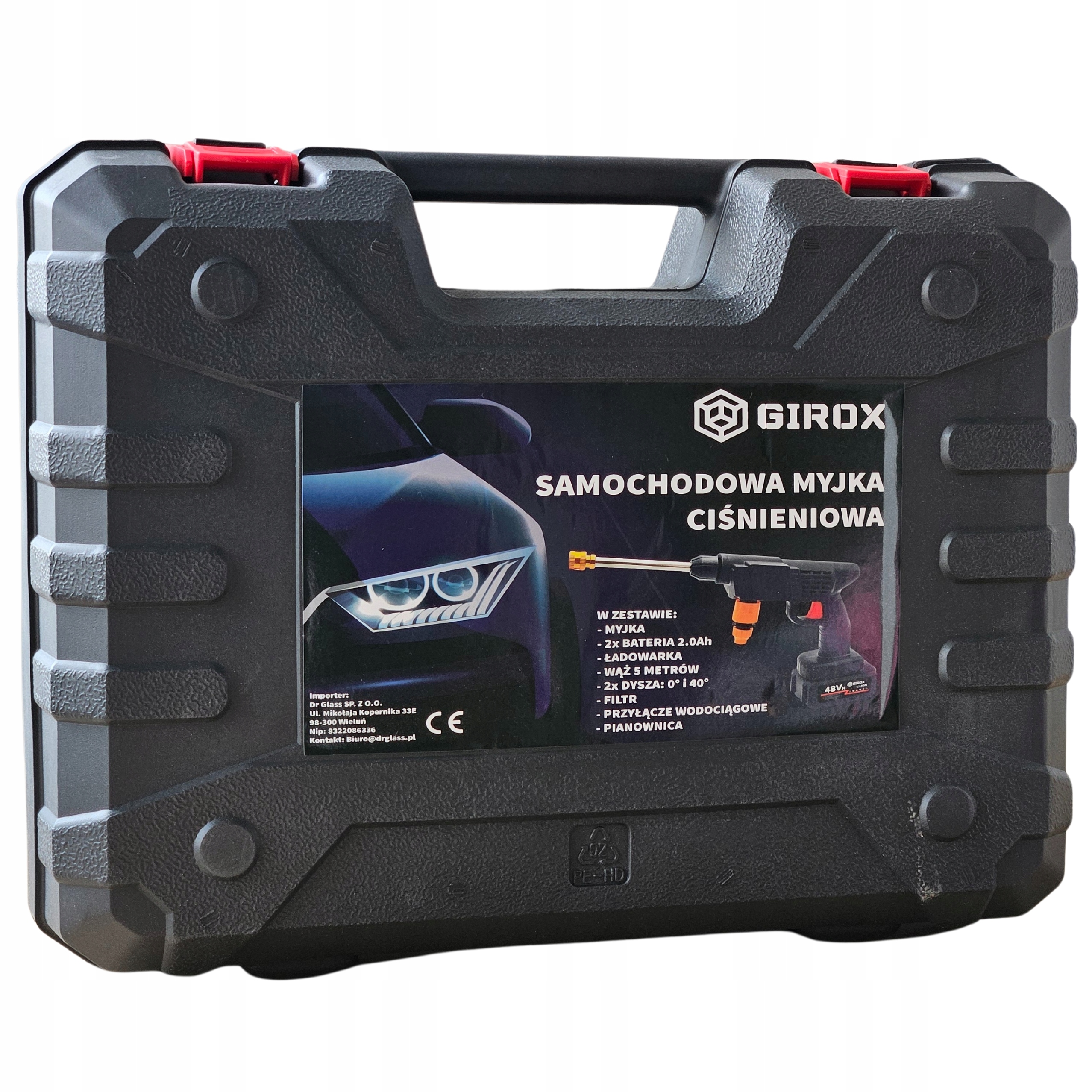 MYJKA CIŚNIENIOWA AKUMULATOROWA 2AH MYJKA SAMOCHODOWA PIANOWNICA WĄŻ 5M Maksymalna moc 1700 W