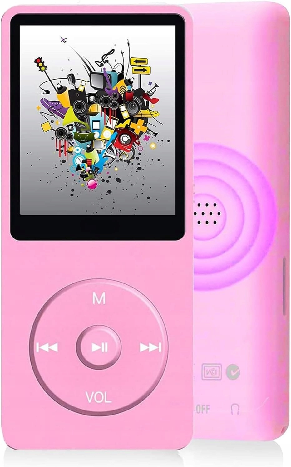 Přenosný MP3 přehrávač 1ZEST, růžový, s funkcí diktafonu