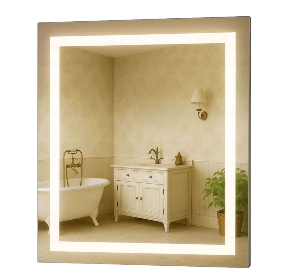 Zrcadlo 80x80 cm čtvercové bez vypínače s Led osvětlením Luna