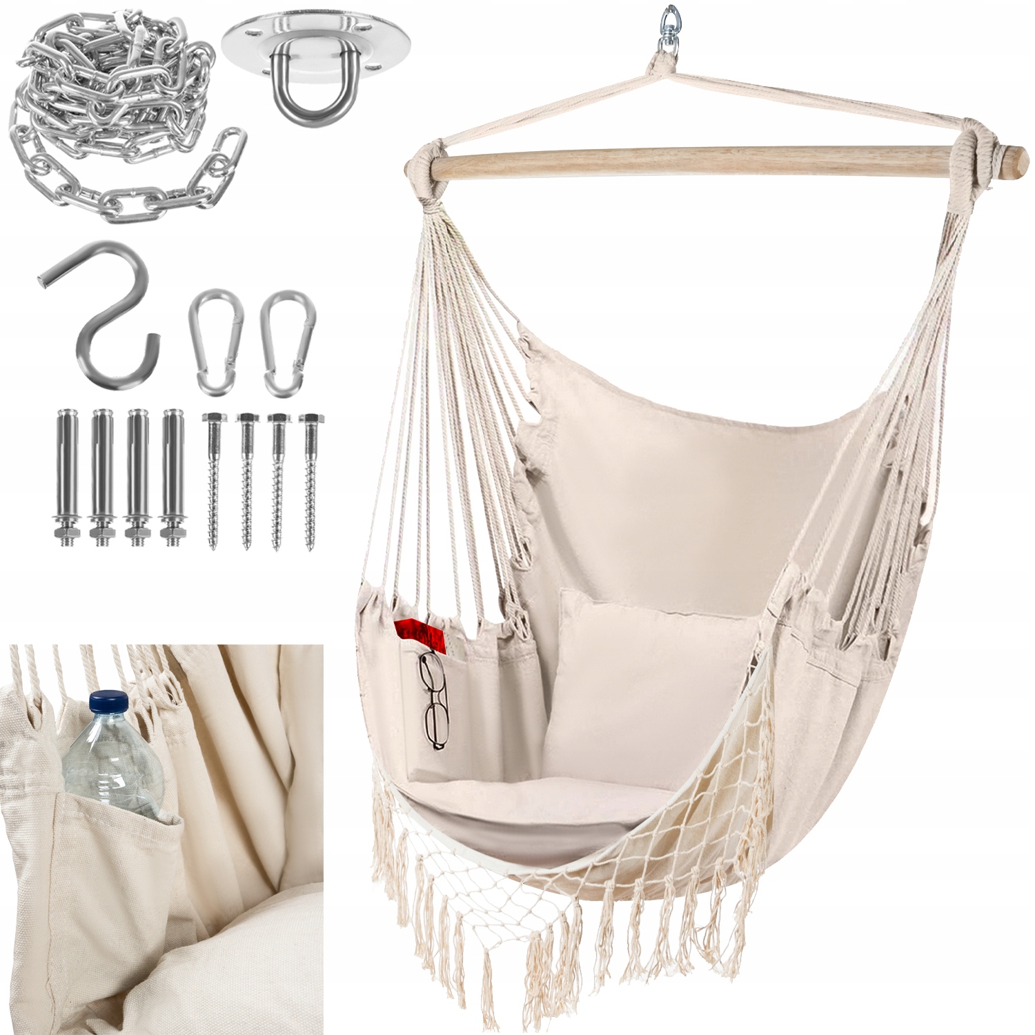 

Krzesło Brazylijskie Wiszące Huśtawka Hamak Fotel