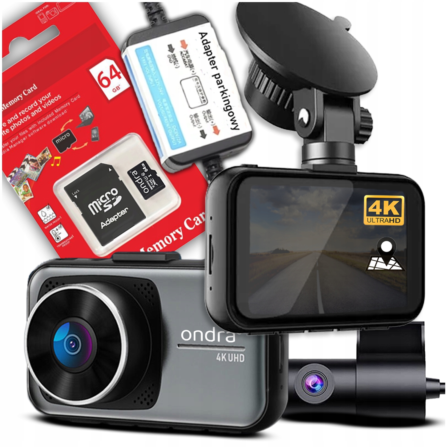 Videorekordér 4K Cúvacia Autokamera Gps Parkovací Režim Karta 64GB