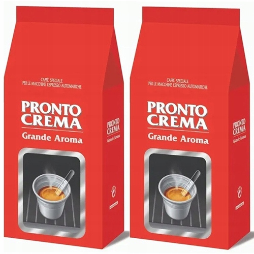 2 Oryginalne Kawy Ziarniste Lavazza Pronto Creme Grande Aroma Arabica Rob.