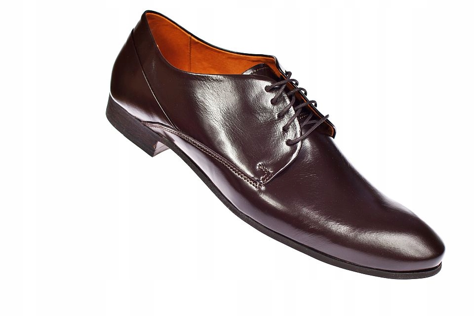 Pánské oblekové polobotky hnědé z přírodní kůže Polské M41 vel