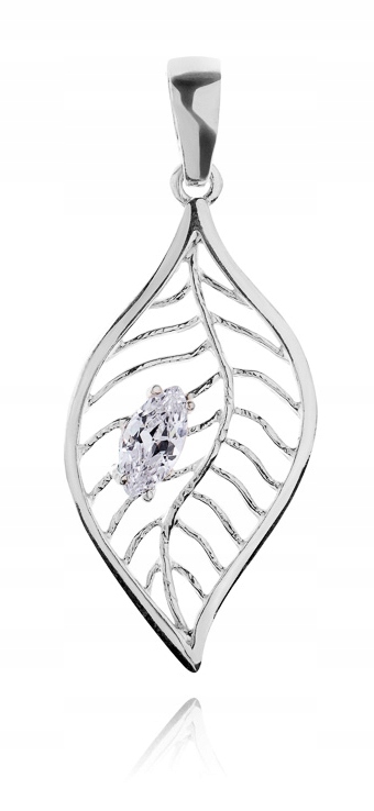 

Srebrny Wisiorek Ażurowy Listek Z CYRKONIĄ.Pr.925!