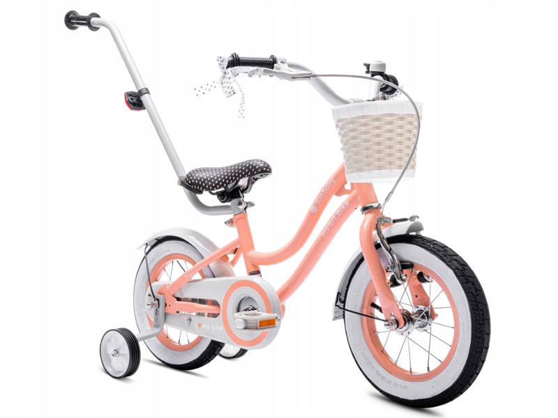Rower dziecięcy Sun Baby Heart Bike 12 cali dla dziewczynki Morelowy
