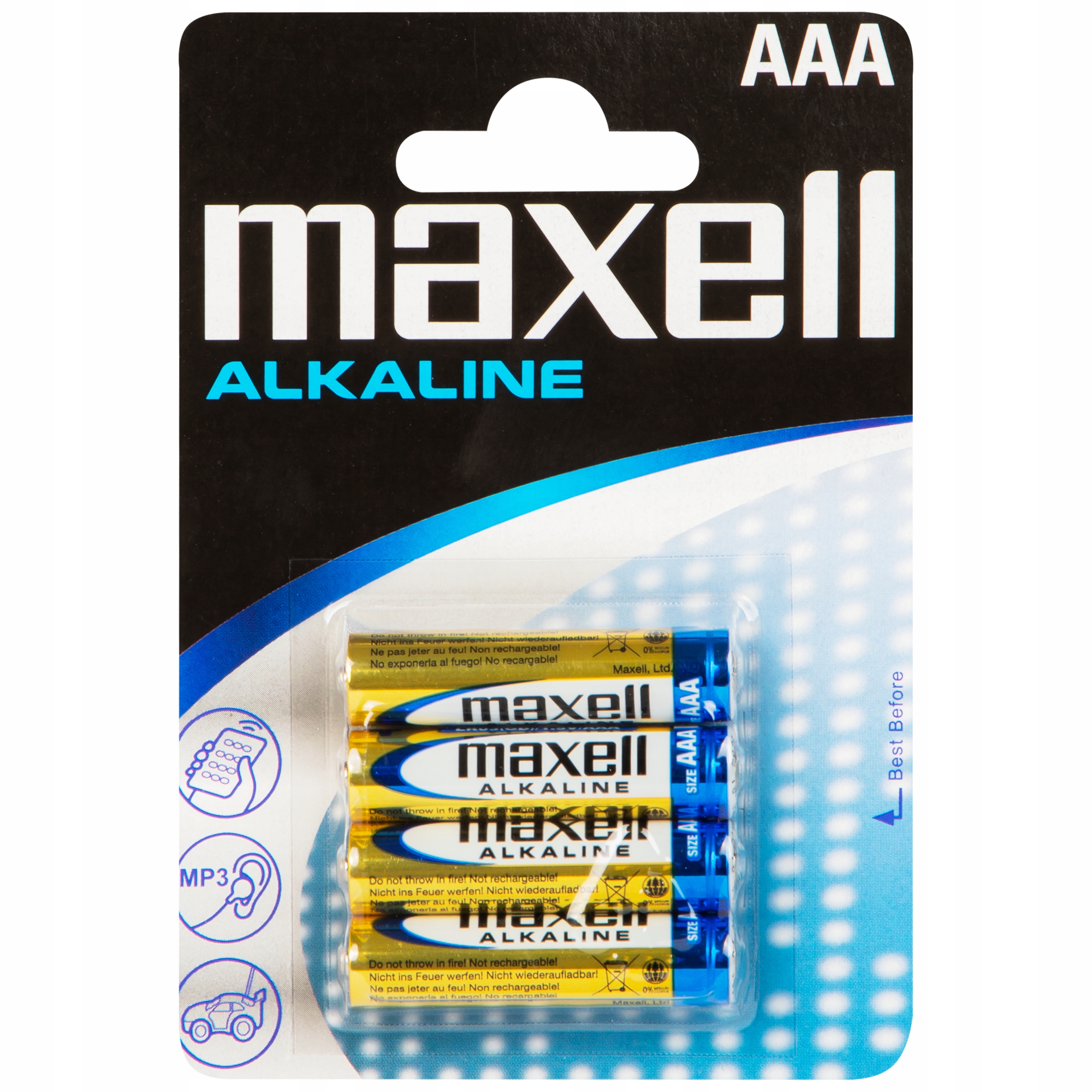 

Baterie alkaliczne Maxell Aaa (R3) 4 szt. blister