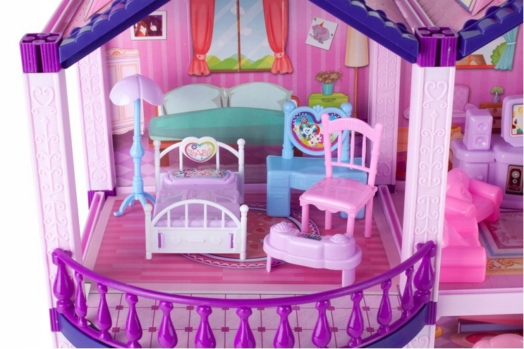 DOMEK dla LALEK i KUCYKÓW Z KONIKAMI VILLA FIGURKI KUCYKI RÓŻOWE zestaw XL Marka bez marki