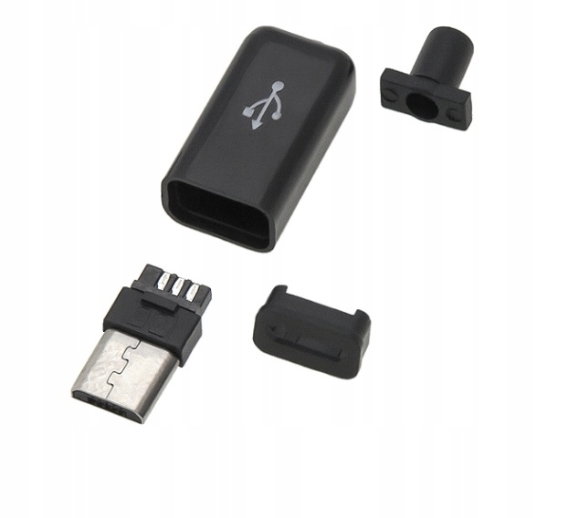 

Wtyk micro mikro Usb typu B na kabel czarny (0217)