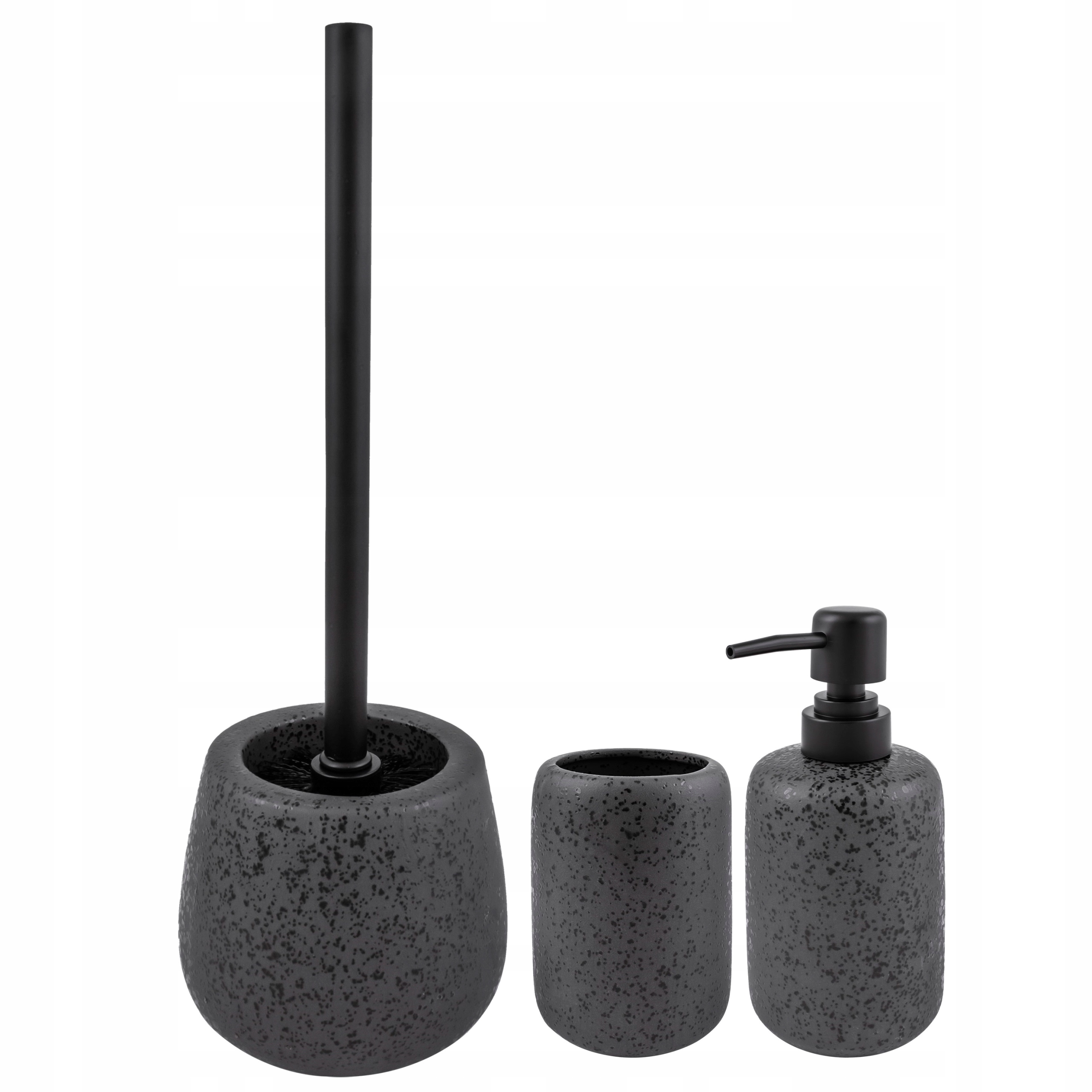 Sada do koupelny, koupelnová sada z kameniny, elegantní černá, skvělá