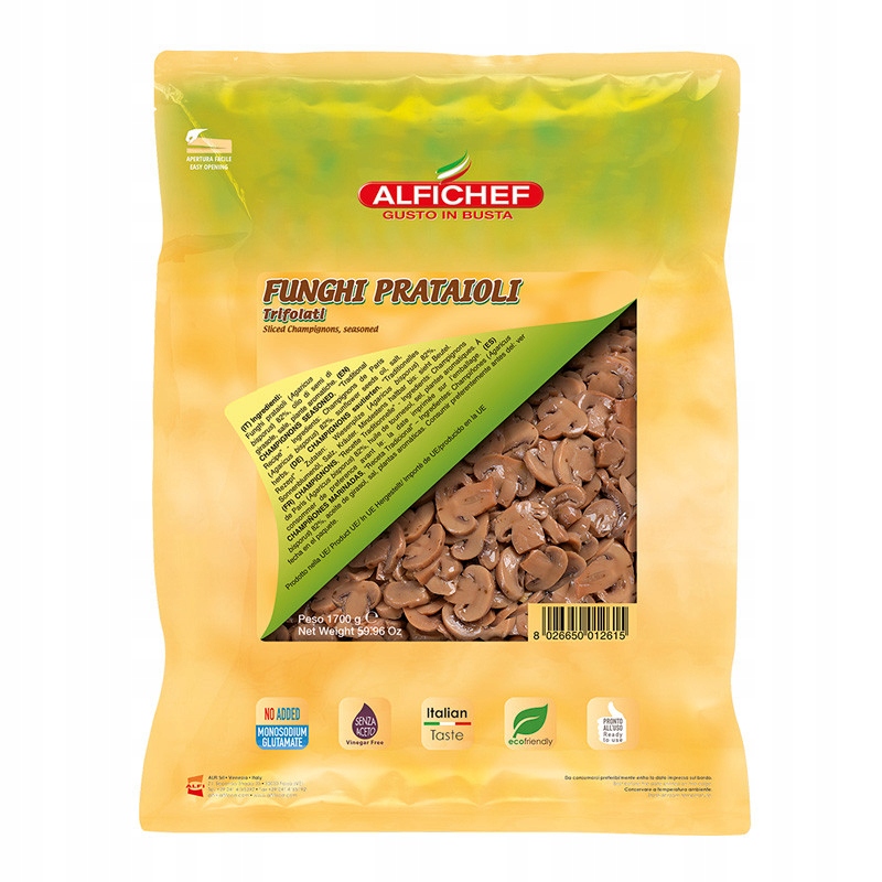 Levně Žampiony krájené v oleji 1,7 kg Alfichef