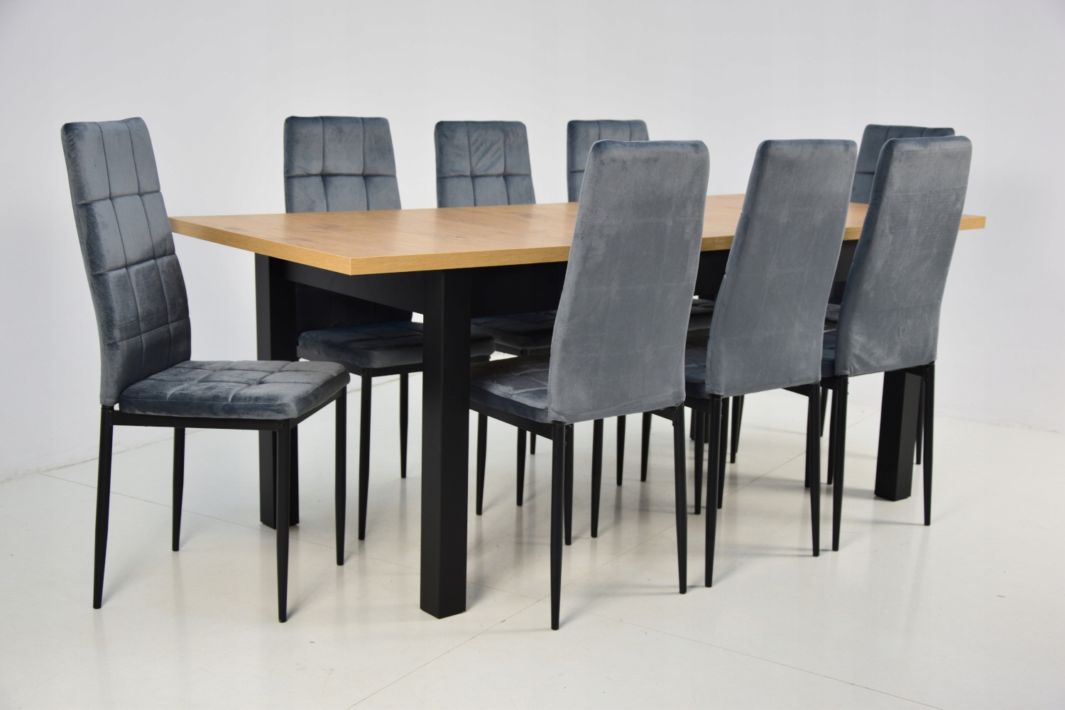 Stół 80x160/200 i 8 krzeseł tapicerowanych WELUR Marka inna