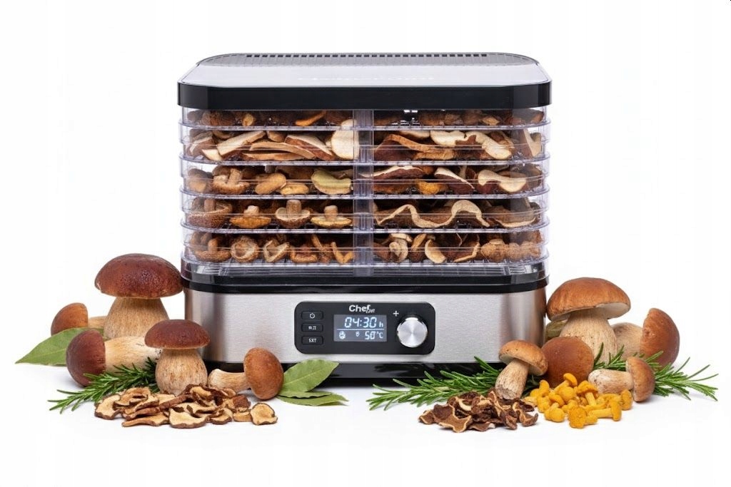 ChefOne SG-400LCD sušička na houby a ovoce zeleniny potravinářský časovač 5 polic