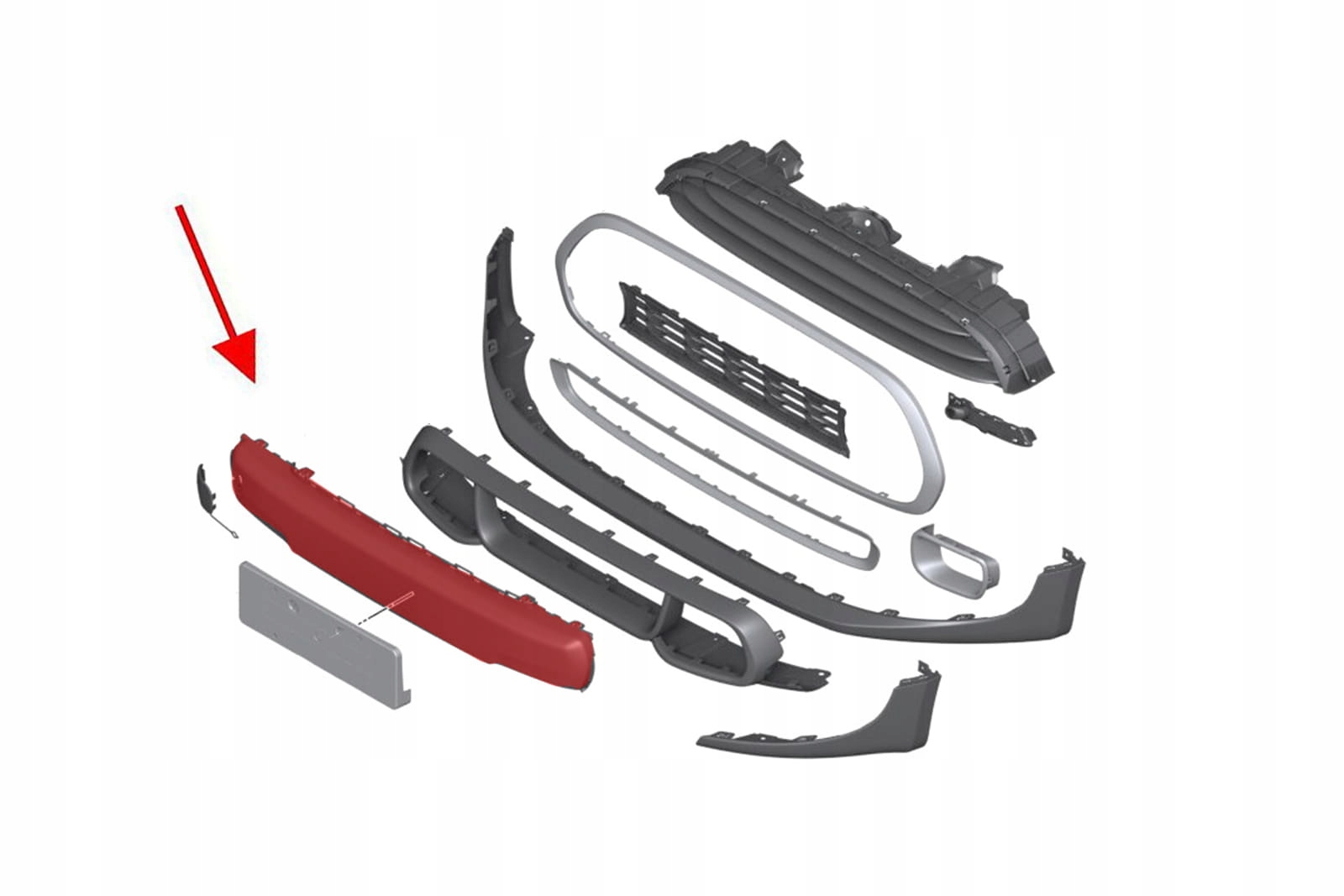 MINI HATCH F57 2015-2024 NAKŁADKA ZDERZAKA PRZEDNIEGO 51117337791 Typ samochodu Samochody osobowe