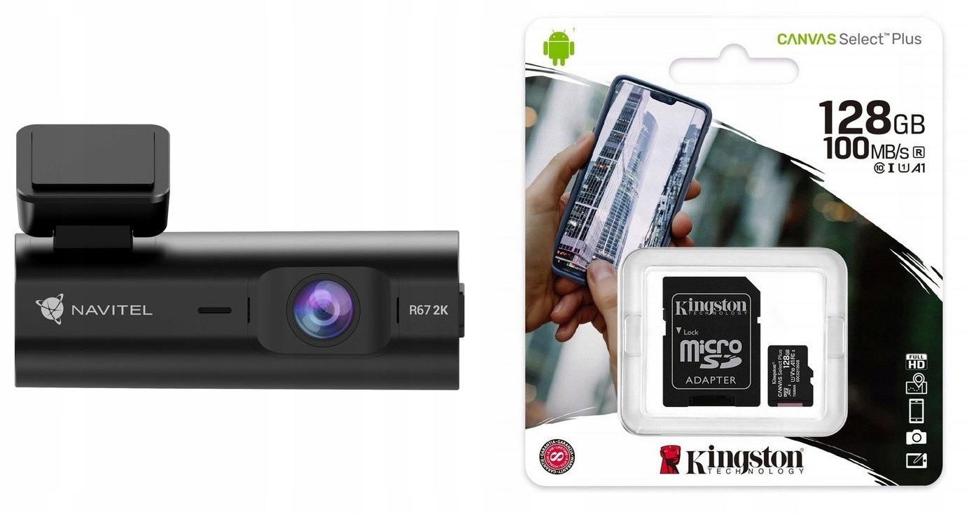 Navitel R67 2K záznamová kamera do auta Video Wi-Fi karta 128 Gb