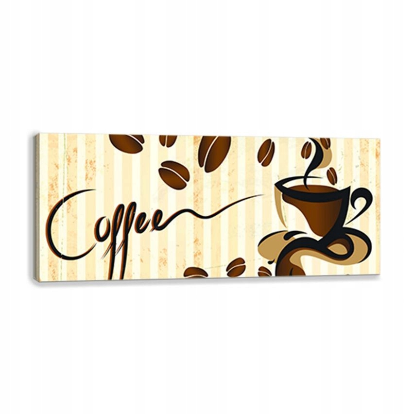 Obraz 145x45 Káva Skandinávská Útulnost a Zrna Dekorace do kuchyně