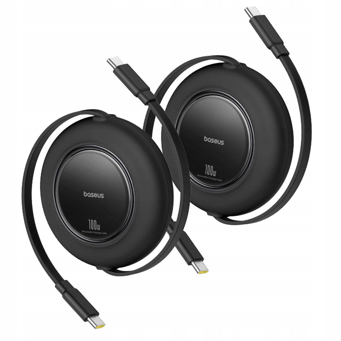 Navíjecí kabel Baseus Free2Pull 100W Usb-c Usb-c 2 m (2 ks) černý