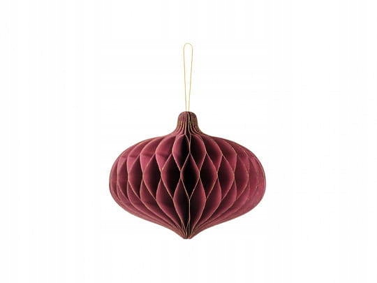 

Bombka papierowa Owal, bordo, 16x15cm