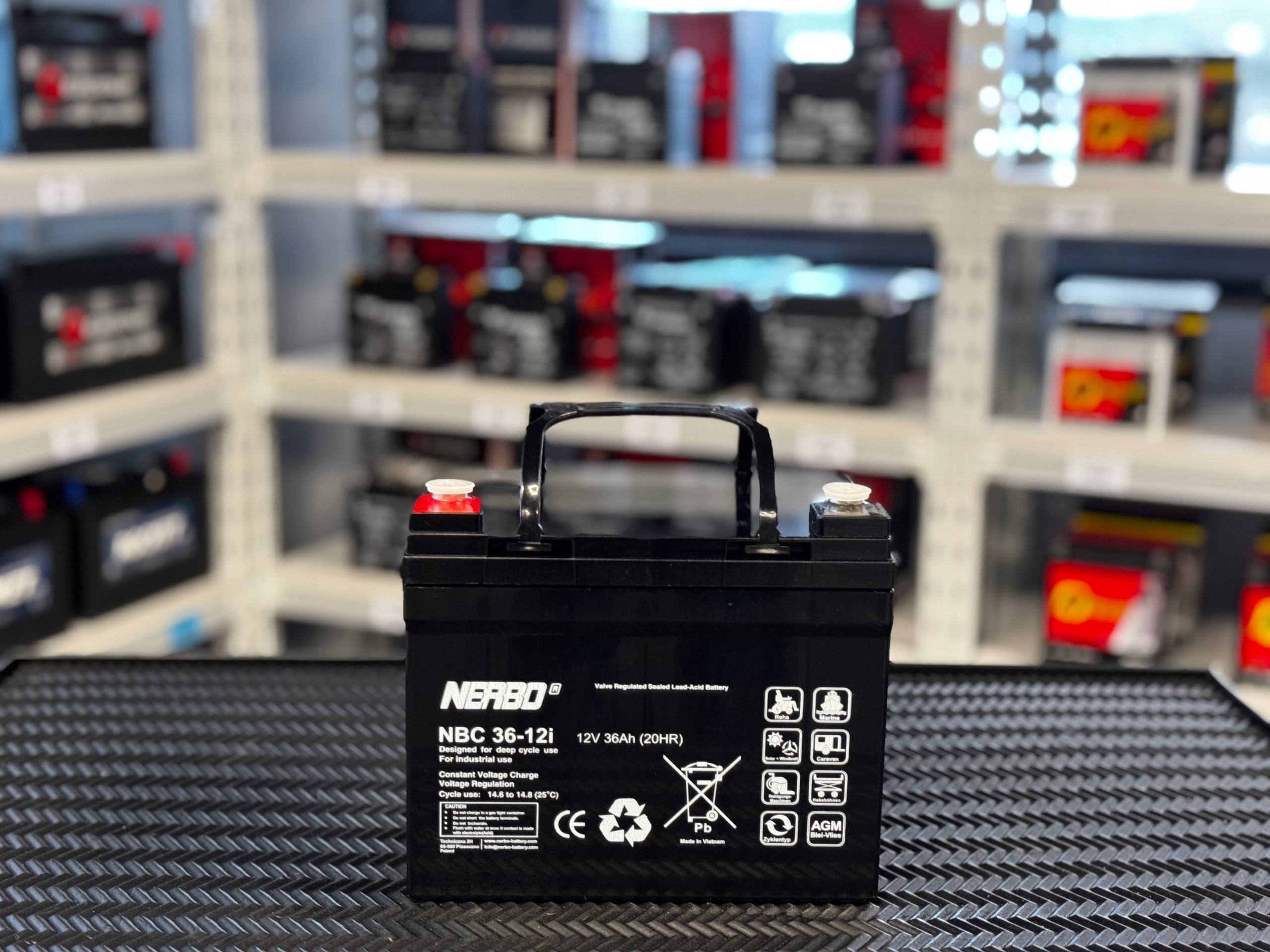 Akumulator 12V 36Ah Nerbo Nbc Cykliczny Agm Wózki Inwalidzkie