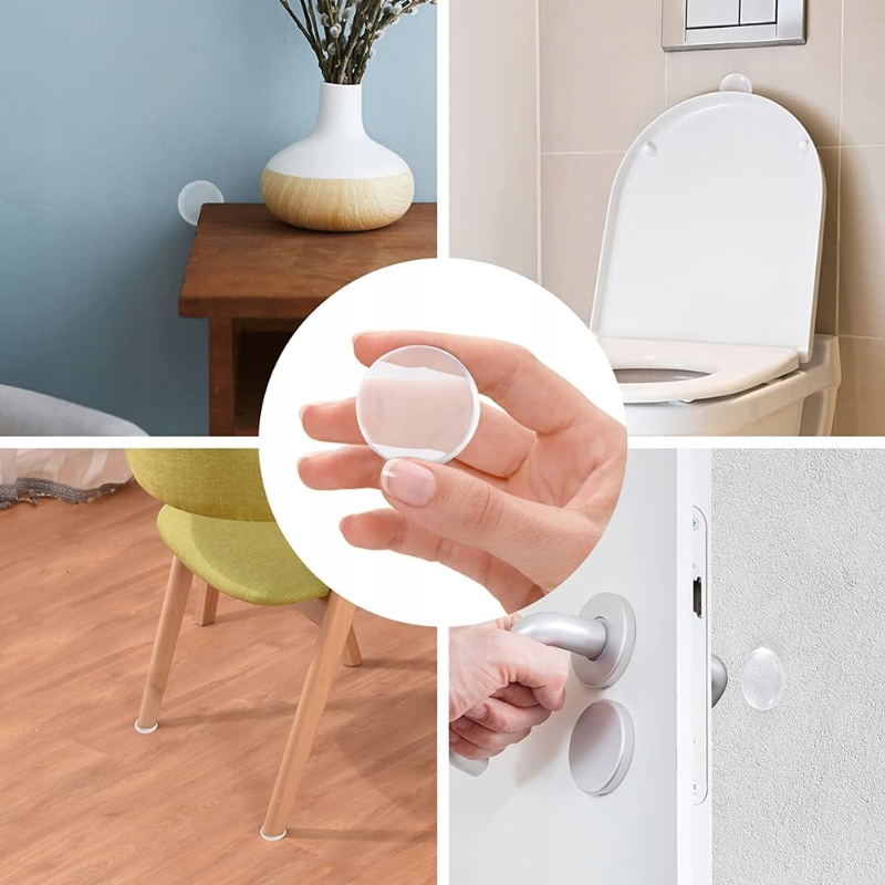 ODBOJNIK KLAMKI DRZWI SAMOPRZYLEPNY DO ŚCIAN OCHRANIACZ - 6 SZT Stan opakowania oryginalne