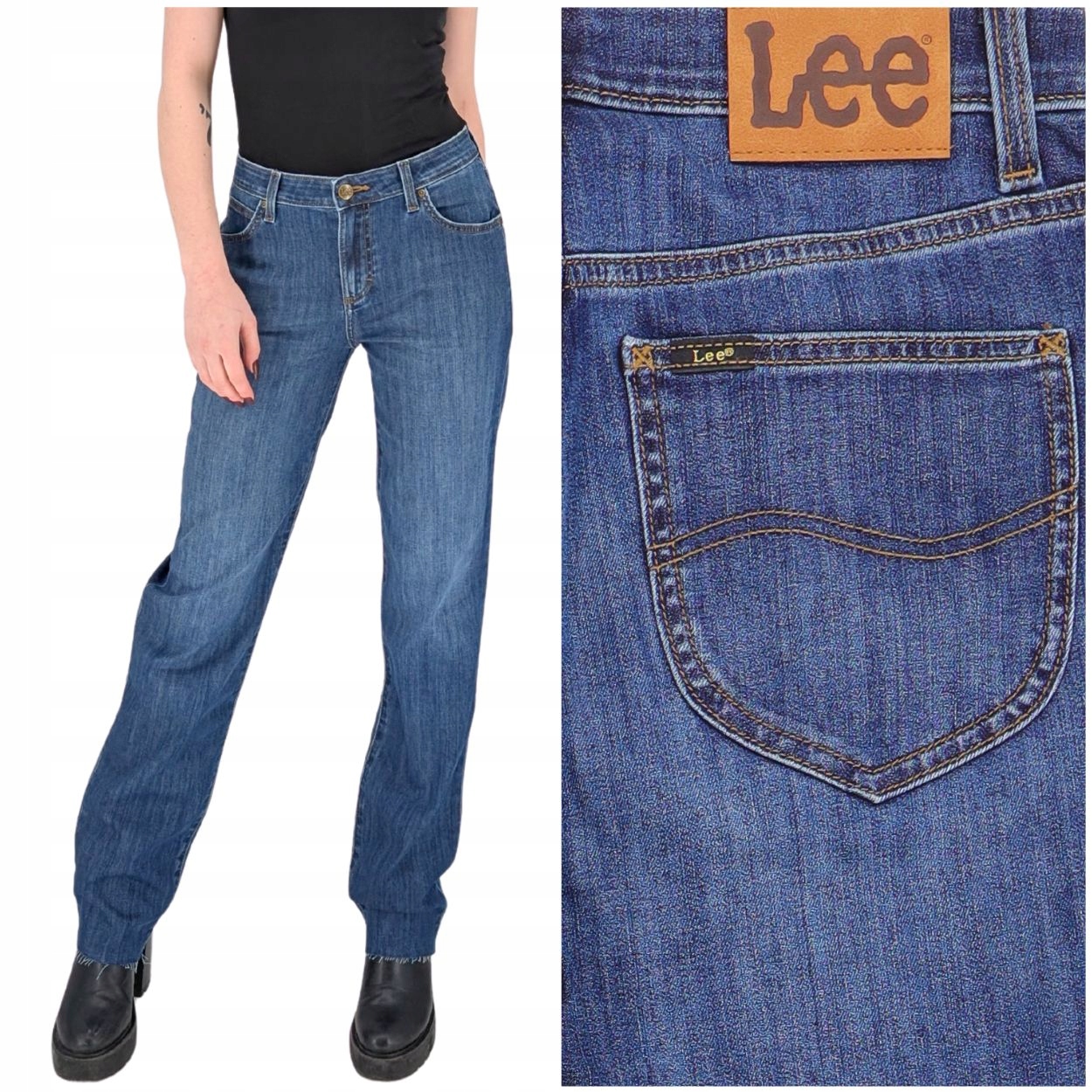 Lee London Steep Navy jednoduché vysoké dámské džínové kalhoty W26 L33