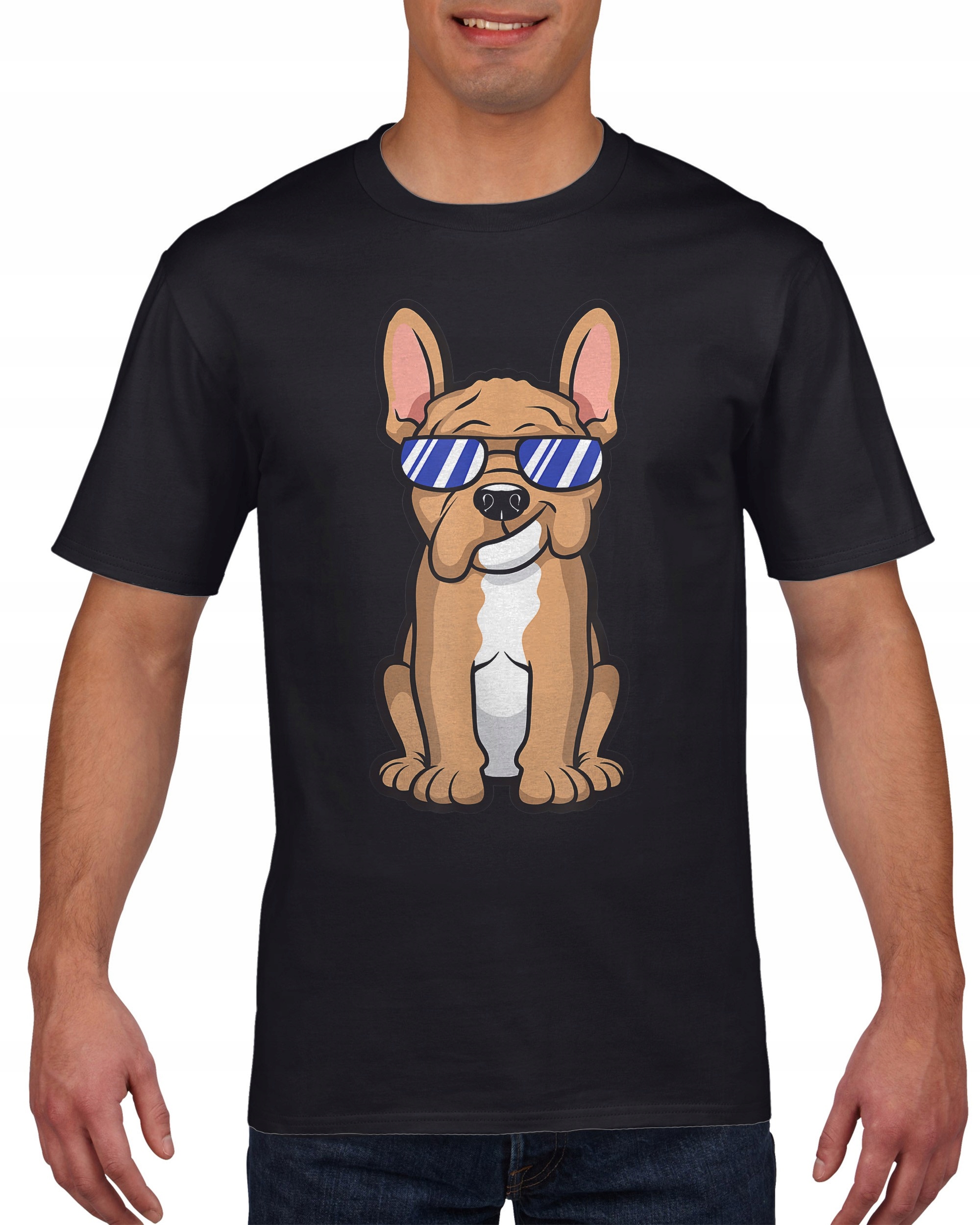 

Koszulka męska Pies buldog w okularach S