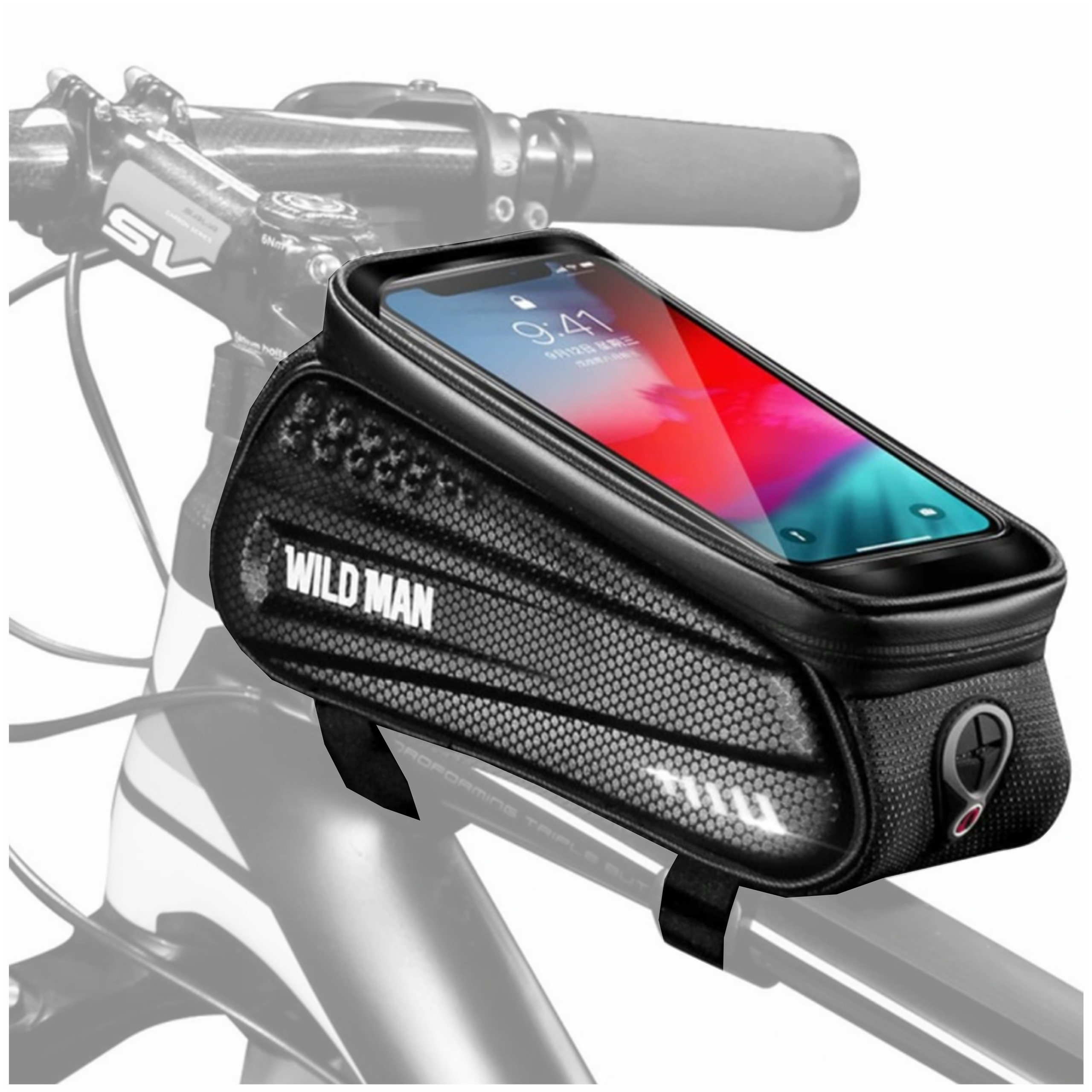 SAKWA TORBA ROWEROWA NA KIEROWNICĘ WODOODPORNA UCHWYT NA TELEFON NA ROWER