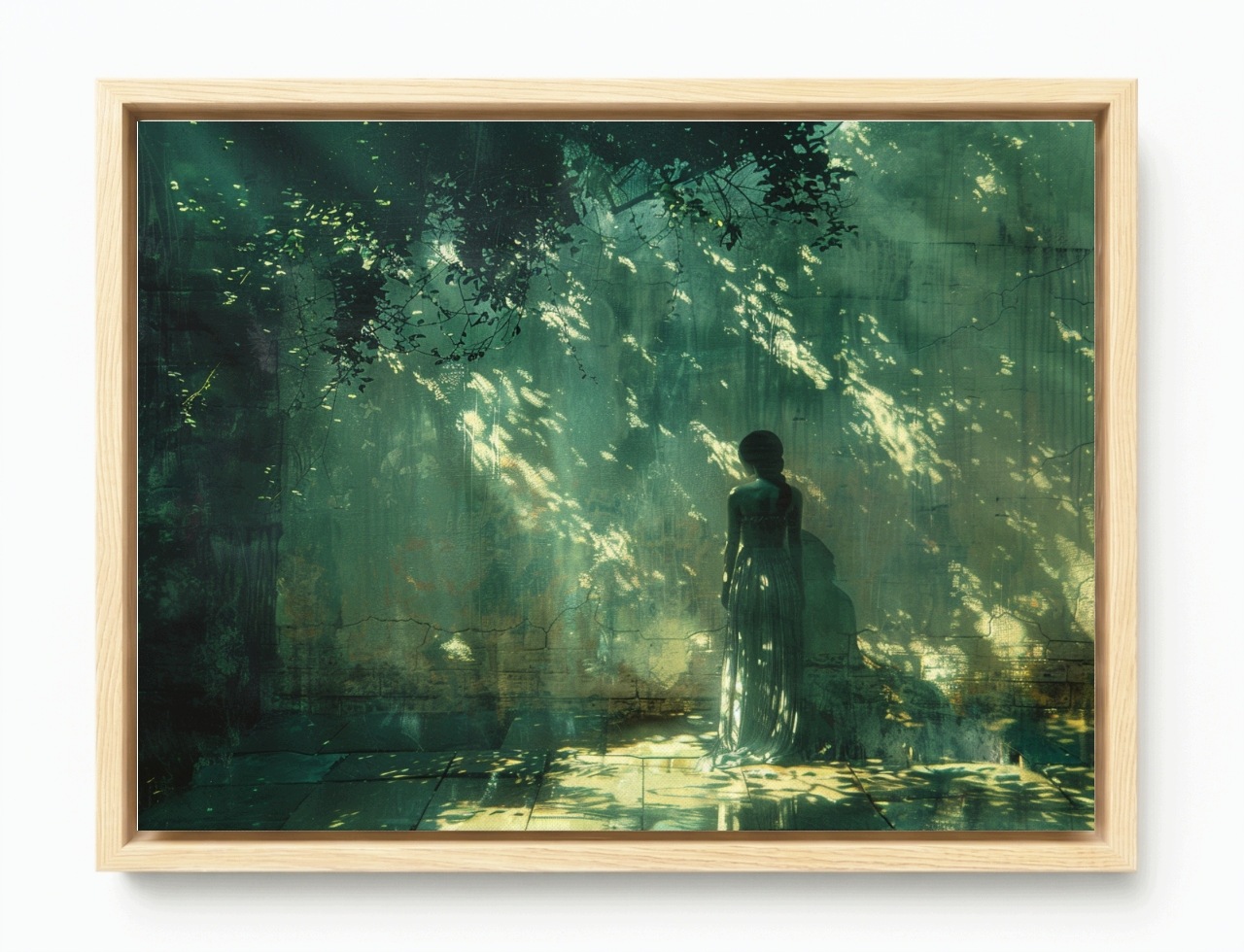 Obraz Rám Americká Krabička Žena Dívka Procházka Zahrada Zeleň 80x60