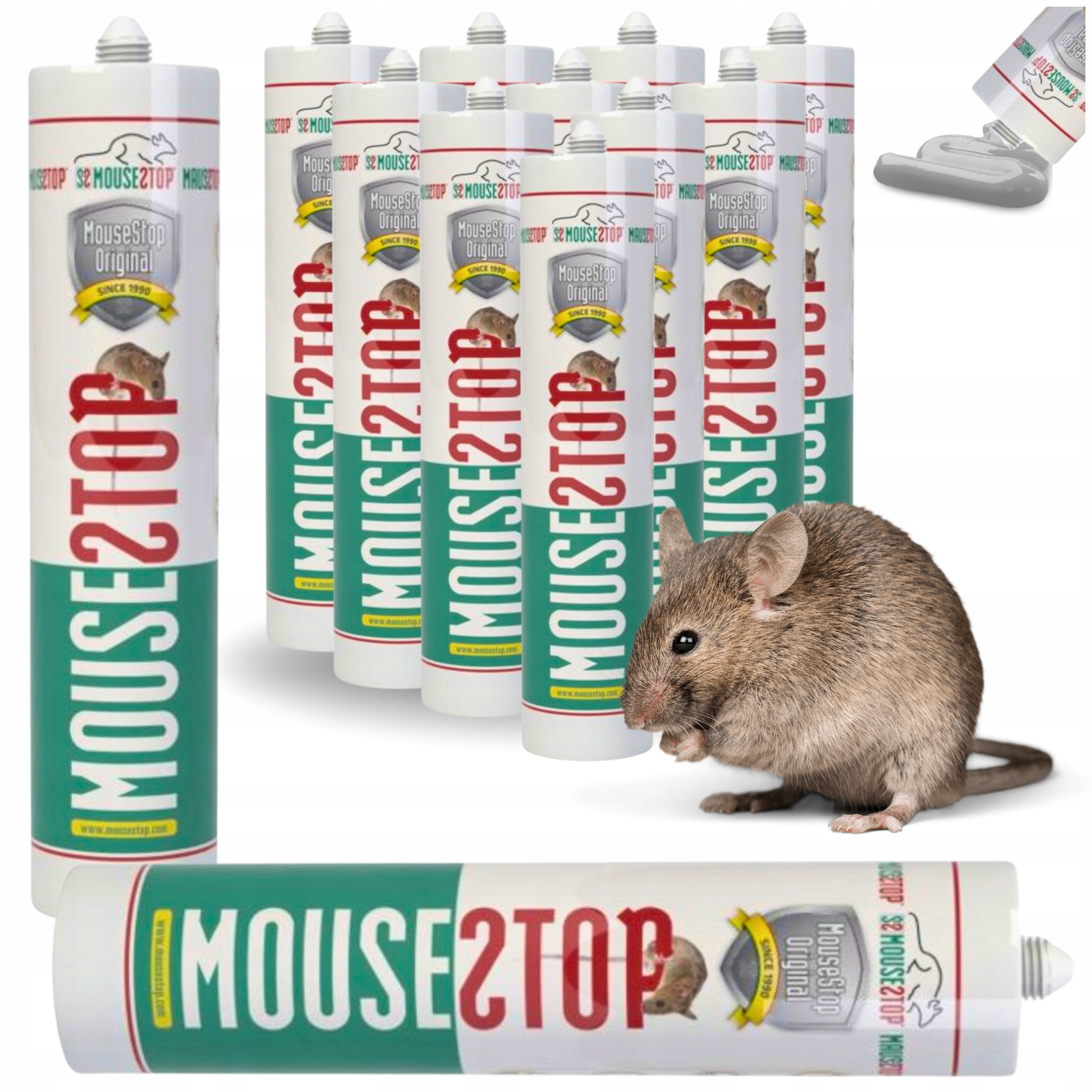MouseStop Tesniaca hmota 300 ml proti myšiam a potkanom, hlodavcom x12