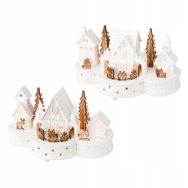 Miasteczko,wioska świąteczna dom z drewna LED 1szt Motyw inny