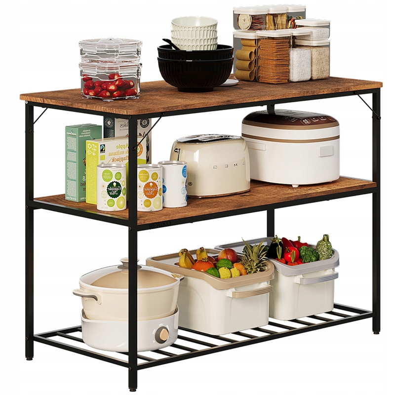Szafka Wyspa Kuchenna Półka Regał Loft Industrialny Rustykalny Brąz 120 CM