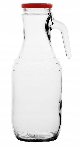 BUTELKA 1550ML NA SOK MLEKO SZKLANA DO WODY Z UCHWYTEM KARAFKA Z ZAKRĘTKĄ