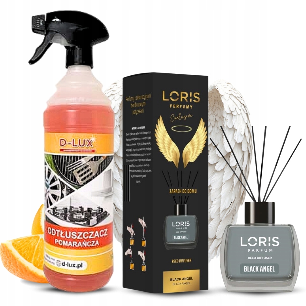 Levně Čistota a svěžest Sada D-Lux Odmašťovač 1L Parfém pro domácnost Loris Angel