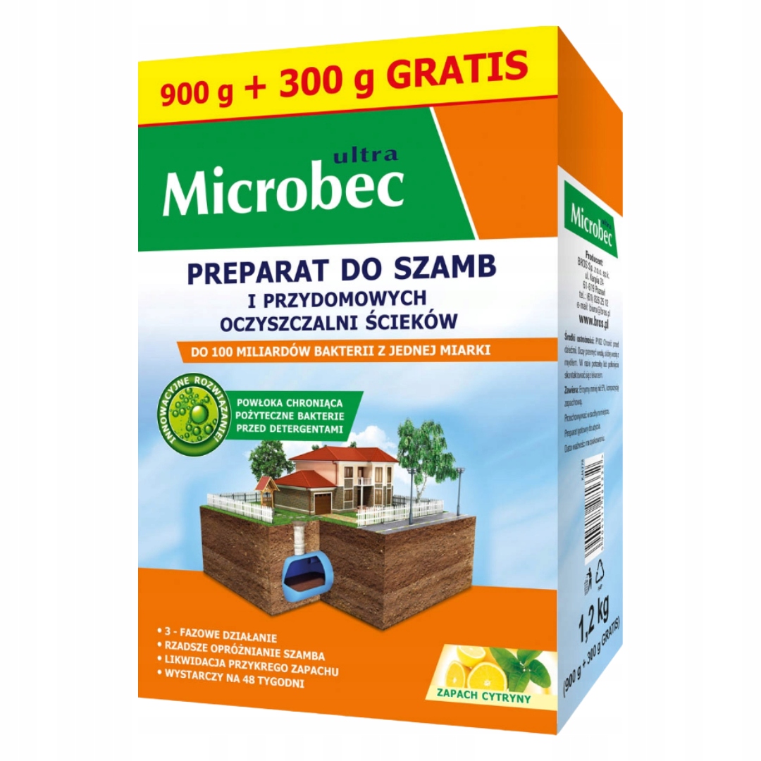 Microbec Preparat środek do szamb Ultra Aktywne Bakterie Do Szamb 1,2kg