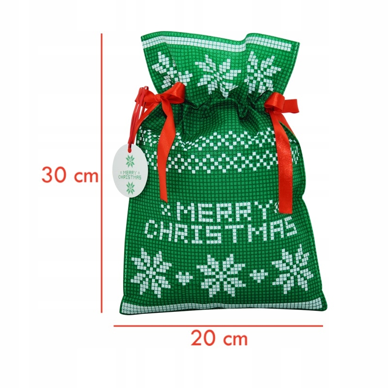 TORBA WOREK PREZENTOWY ŚWIĄTECZNY TORBA PREZENTOWA 20x30 ZIELONY Kod producenta 025