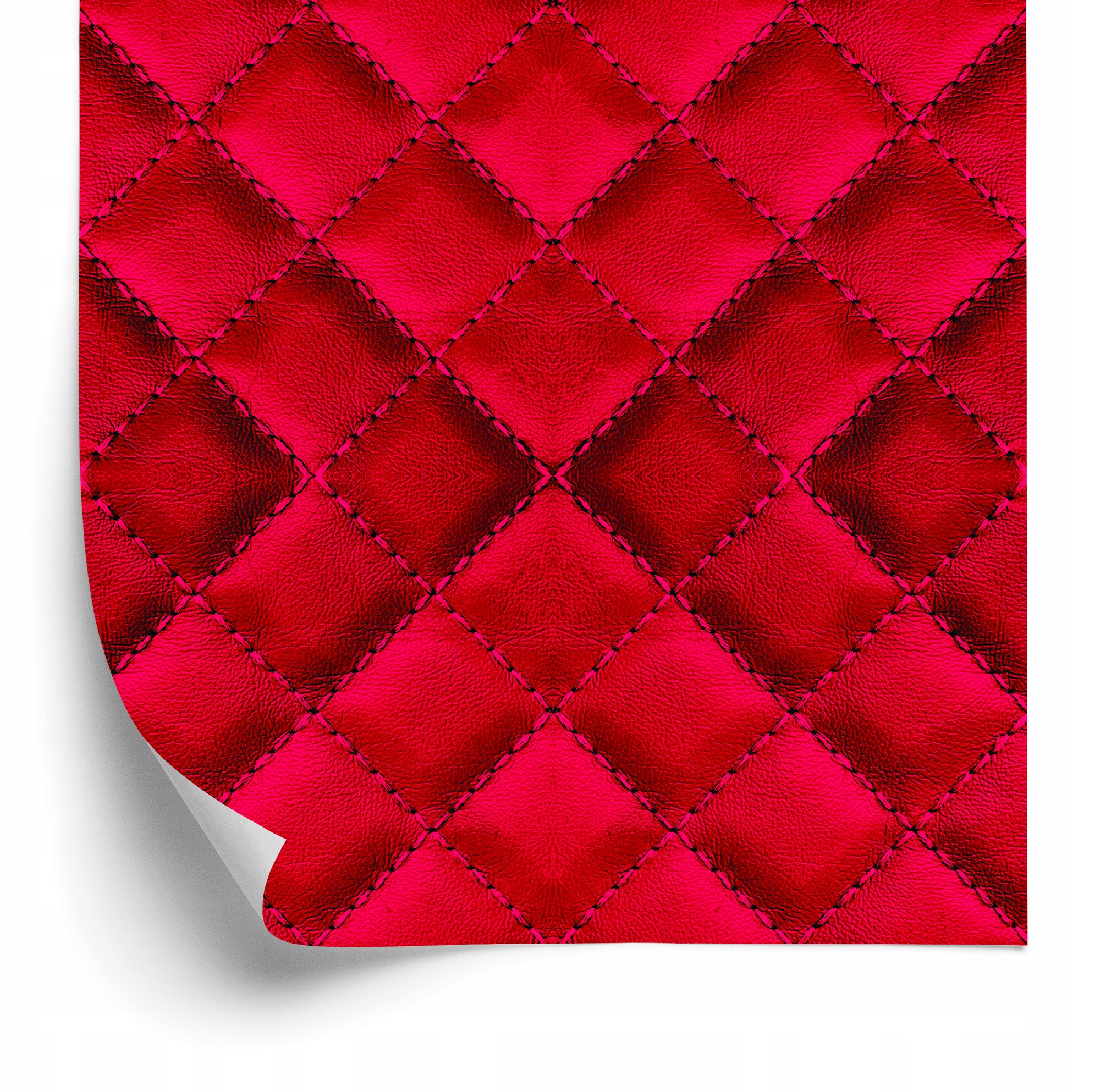 Tapeta Červená prešívaná koža 50x1000 cm