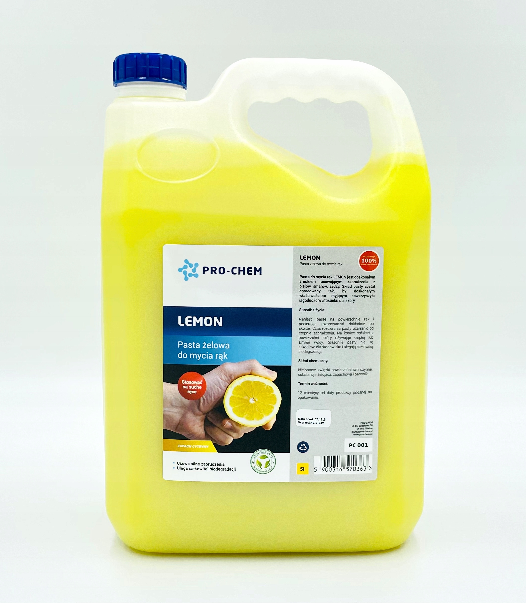 ГЕЛЬ ДЛЯ РУК OHS LEMON 5L PRO-CHEM ПОЛЬСЬКИЙ