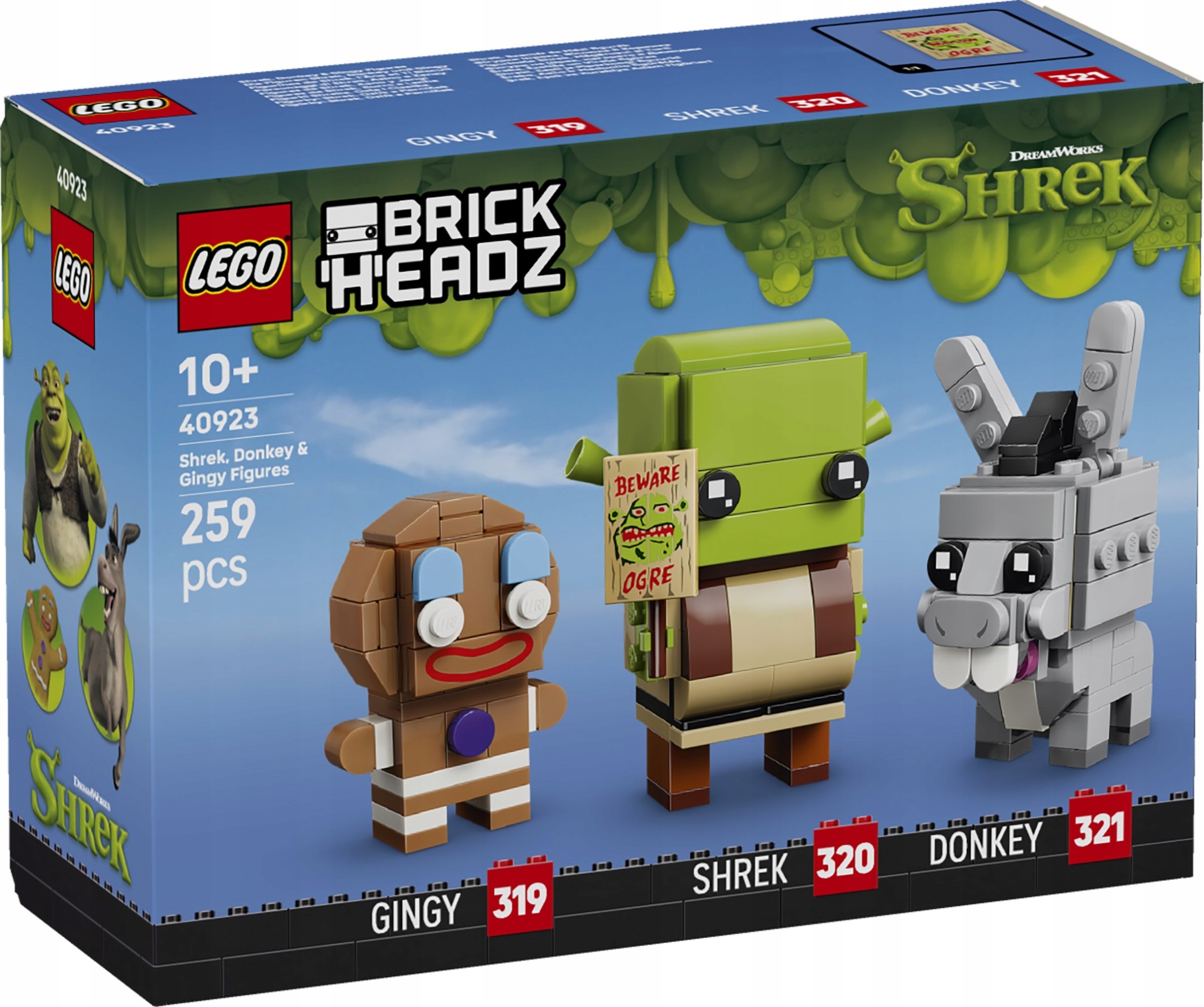 Lego BrickHeadz 40923 Figurky Shreka, Osla A Koláčky