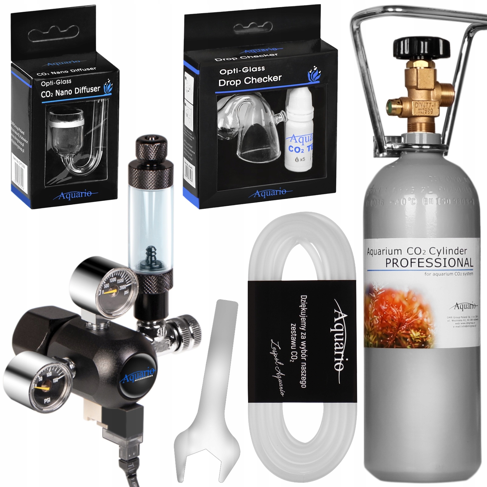 Zestaw CO2 Z Elektrozaworem Butla 2L Aquario Professional 2.0