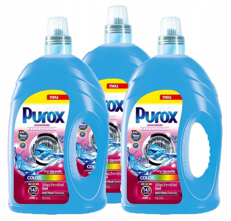 

Niemiecki Żel Do Prania Purox Kolor 3X4,3L 429PRAŃ