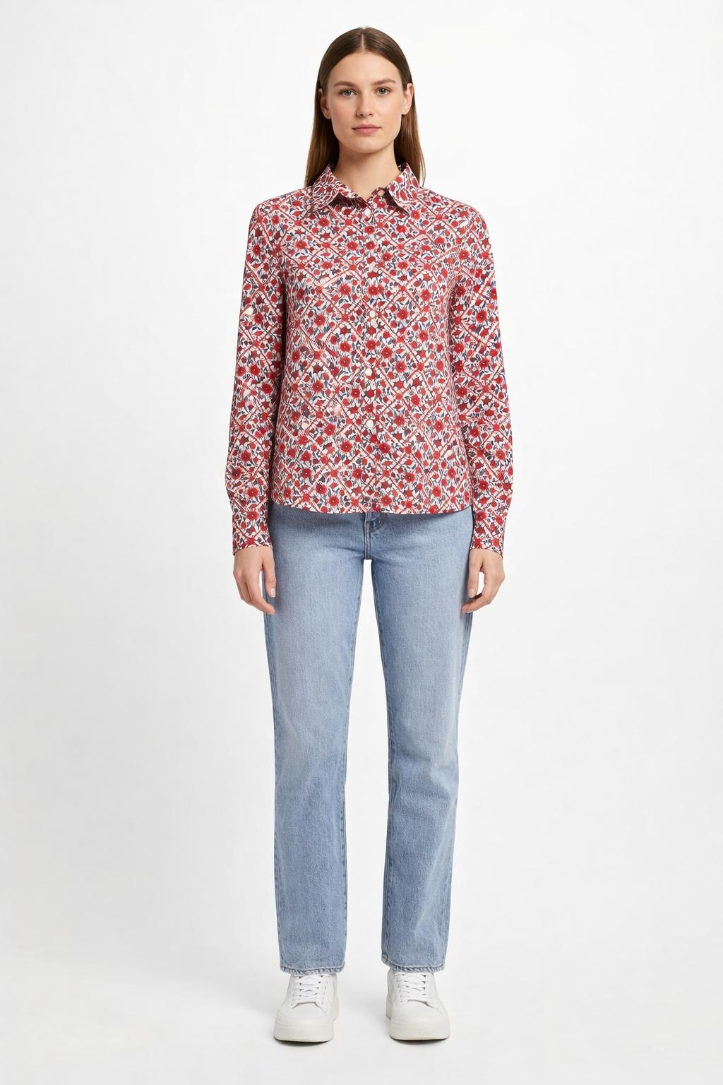 Pepe Jeans Dámská Košile S Florálním Potiskem, Dlouhý Rukáv Xs Awa