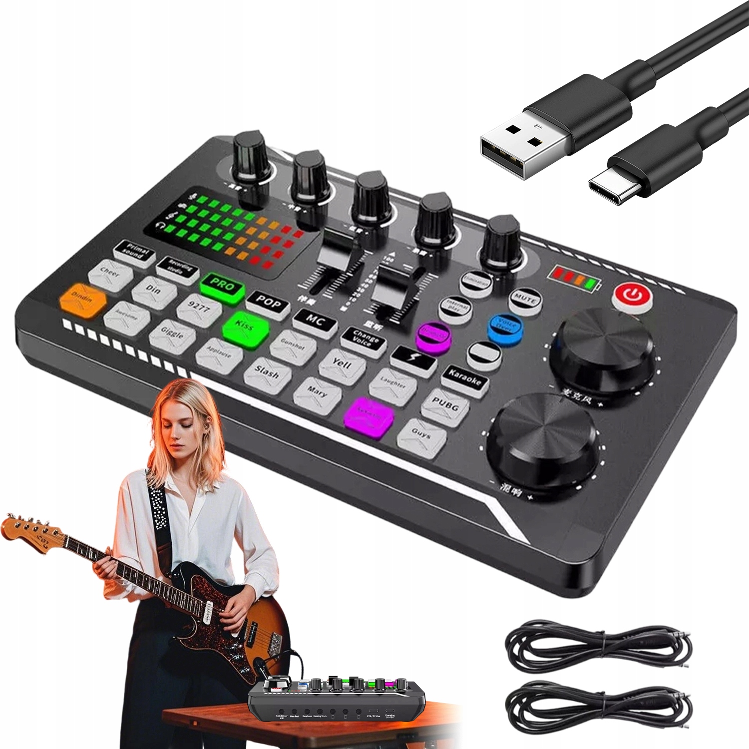 Mixážní Pult Dj Mixážní Pult Pro Karaoke Bluetooth Audio Mixážní Pult Se 7 Režimy Nahrávání