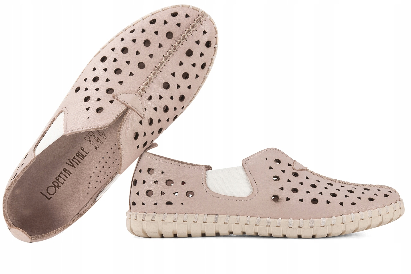 Loretta Vitale 2059 Dámské Kožené Ažurové Mokasíny