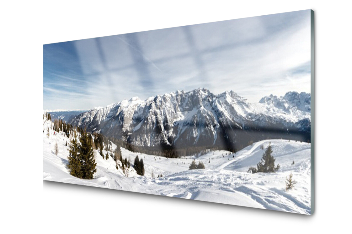 

Panel szklany dekor Góry Szczyty 140x70 + Klej