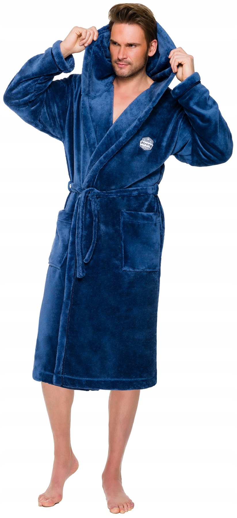 ALEX DŁUGI CIEPŁY SZLAFROK MĘSKI Z KAPTUREM 3XL Materiał dominujący wellsoft