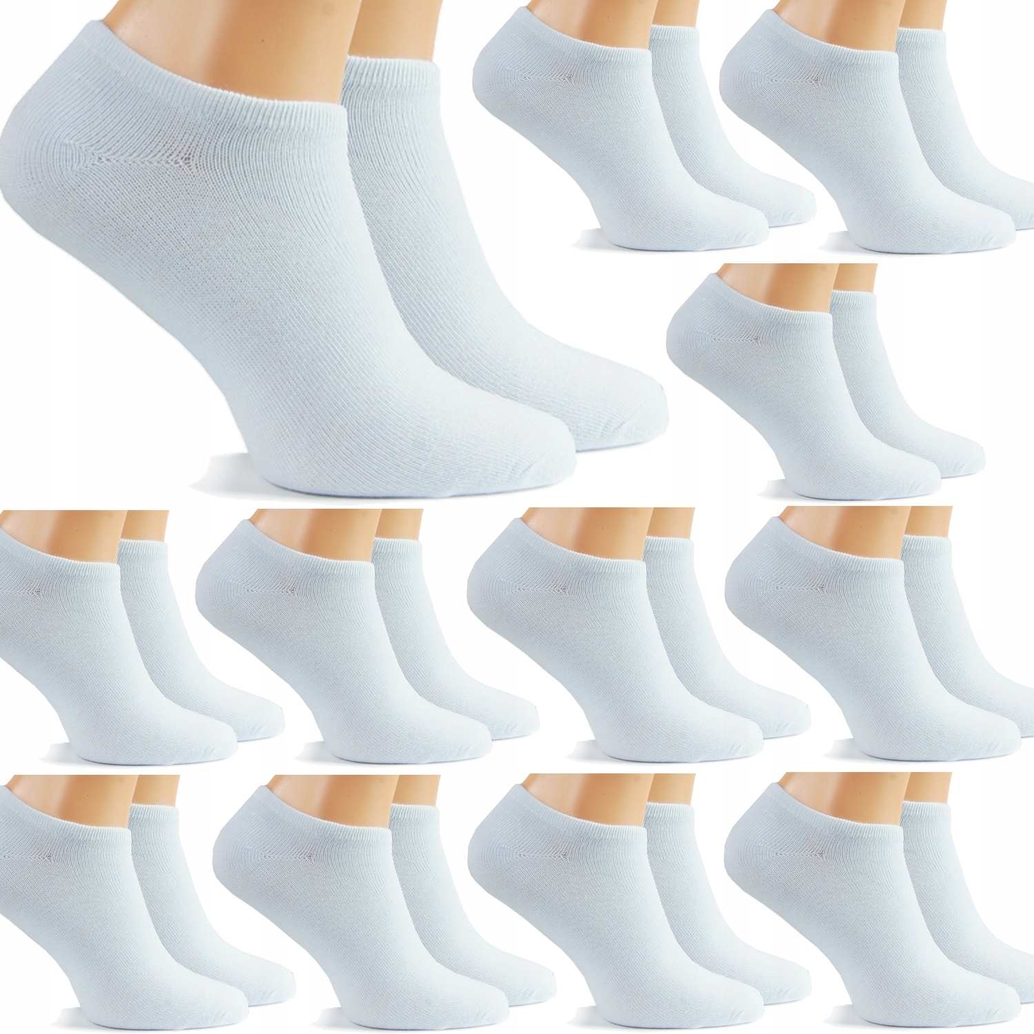 

12x Stopki Bawełniane Męskie skarpety Białe 40-43