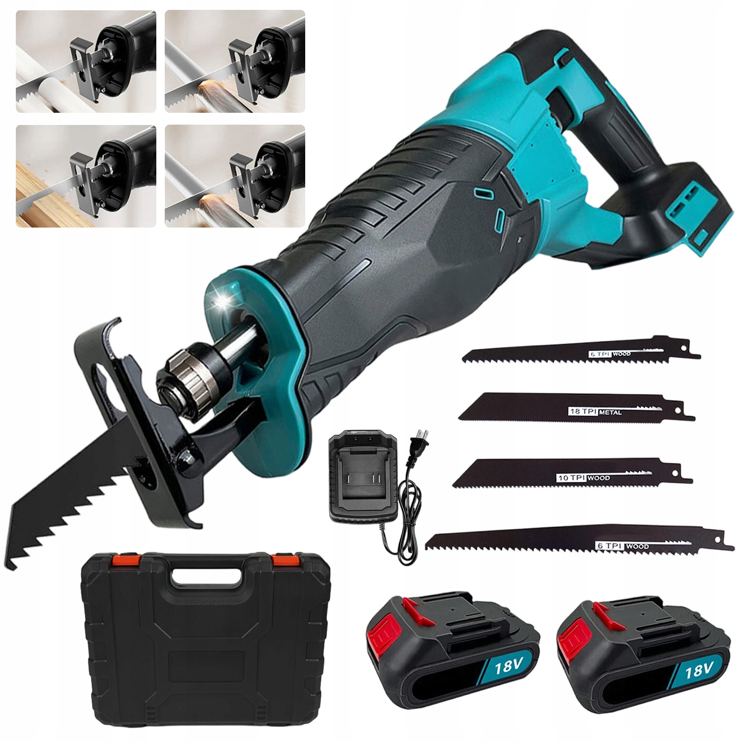 Ergonomická Pila Ocaska 18V S 2 Bateriemi, 4 Led Gumovými Pilovými Listy