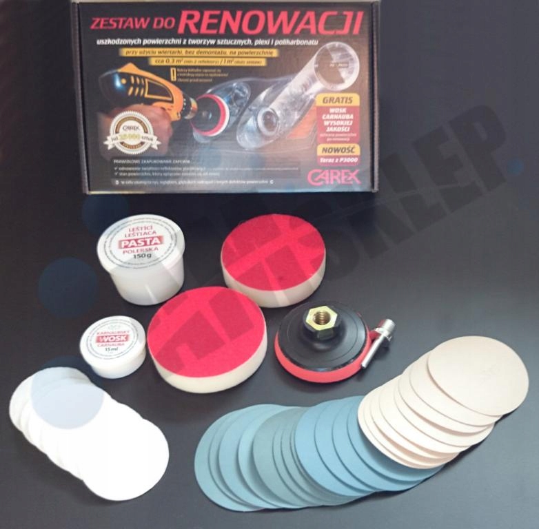 DUŻY ZESTAW DO RENOWACJI REGENERACJI REFLEKTORÓW Rodzaj polerowanie lamp