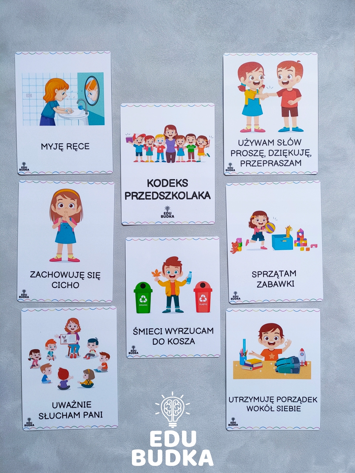 KODEKS PRZEDSZKOLAKA 15 plansz A5 z zasadami zachowania dla dzieci Tytuł Kodeks przedszkolaka