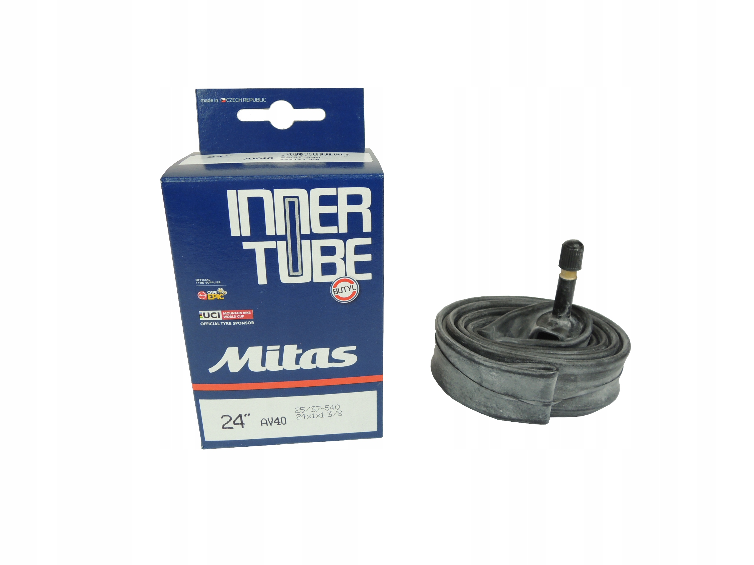 

Dętka Rowerowa Mitas 24x1-1 3/8 25/37-540 AV40