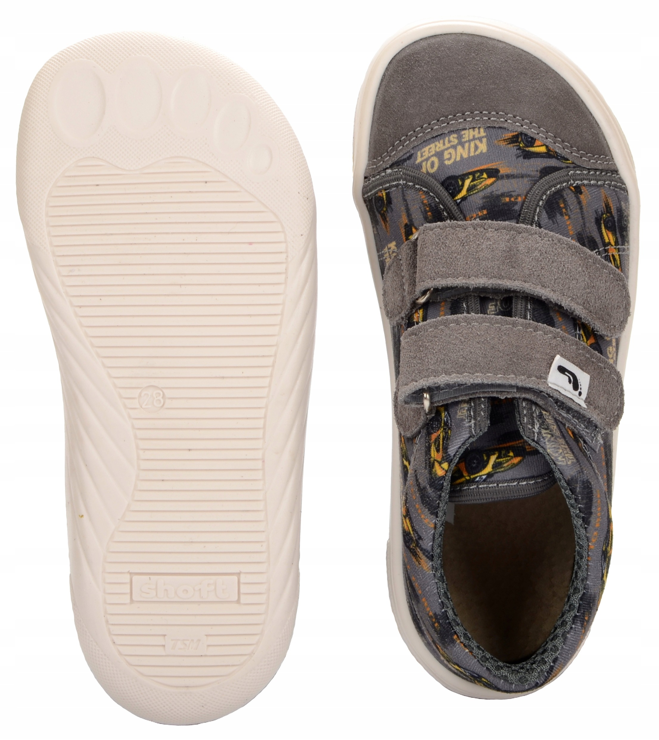 Kapcie Dziecięce Trampki Efoote Barefoot Polskie Skóra Rzepy Autka Racer 32
